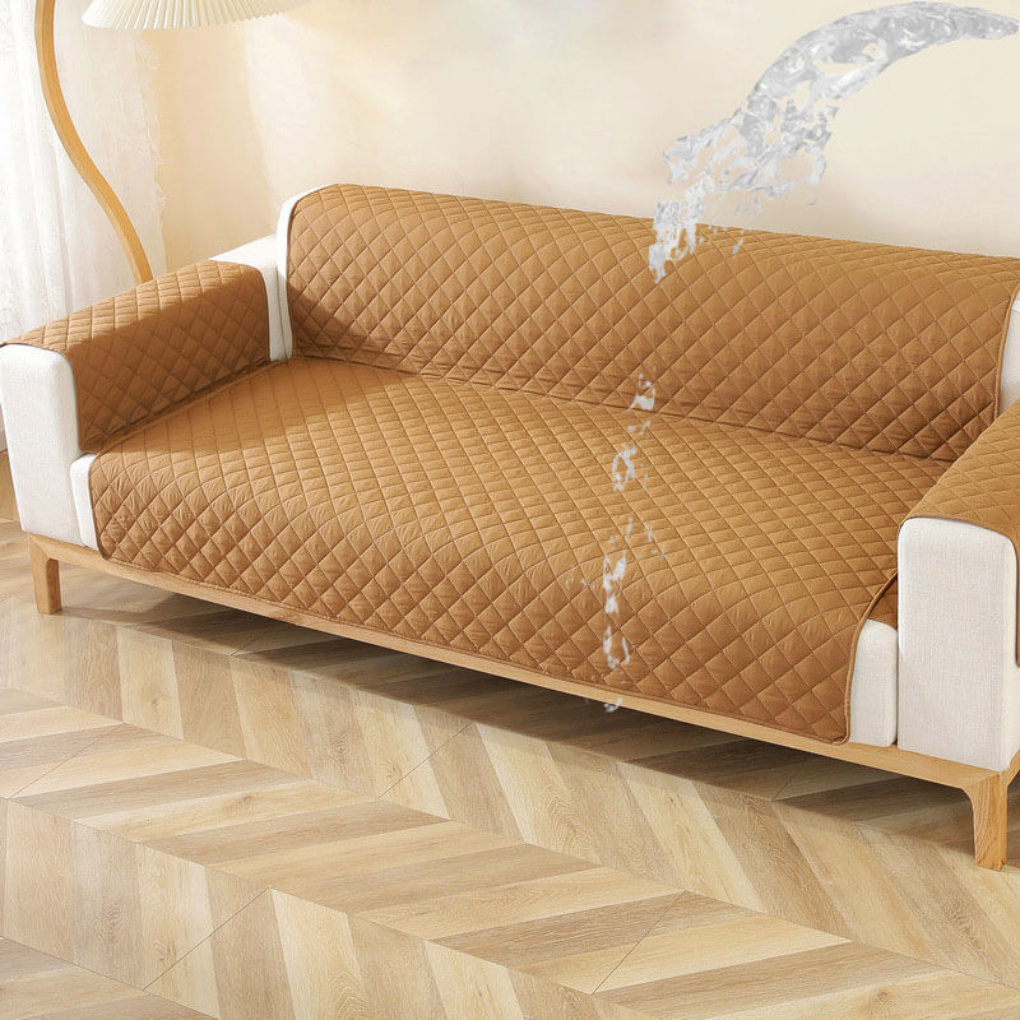 Plush Faux Leather Couch Protector