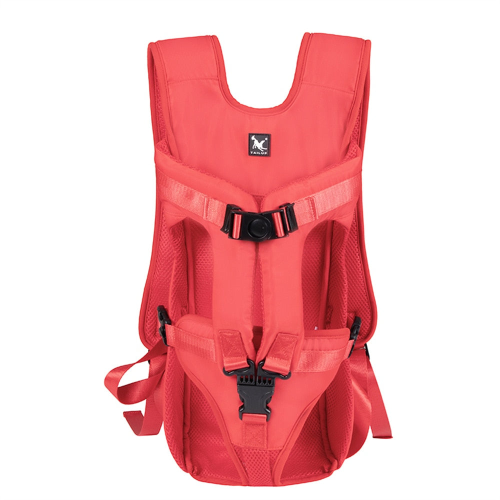 Front Dog Carrier – Hands-Free Backpack for Comfortable Pet Travel – Red