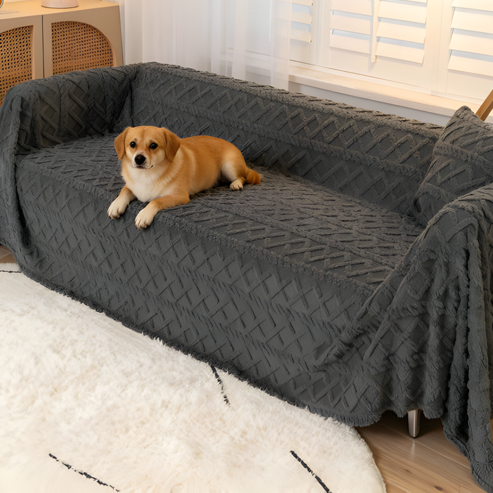 Plush Fuzzy Couch Slipcover