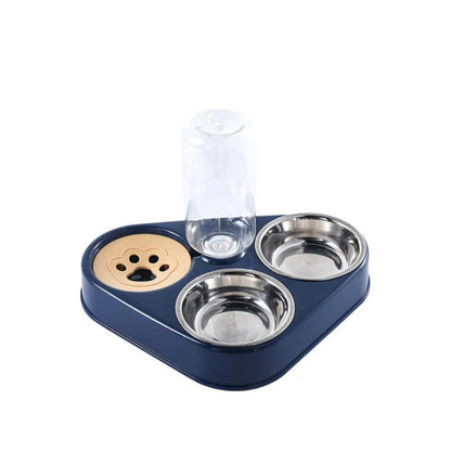 3-in-1 Cat Food Station with Drinking Fountain – Complete Feeding Solution