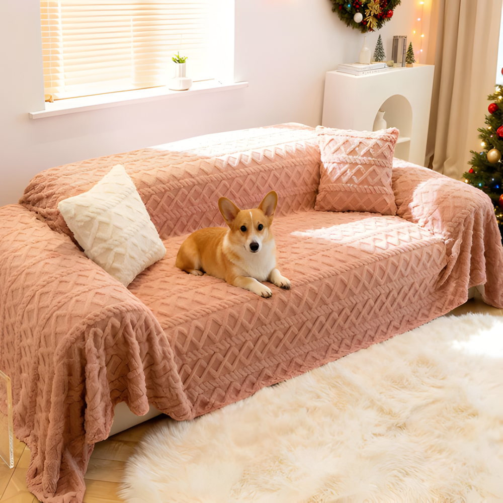Plush Fuzzy Couch Slipcover