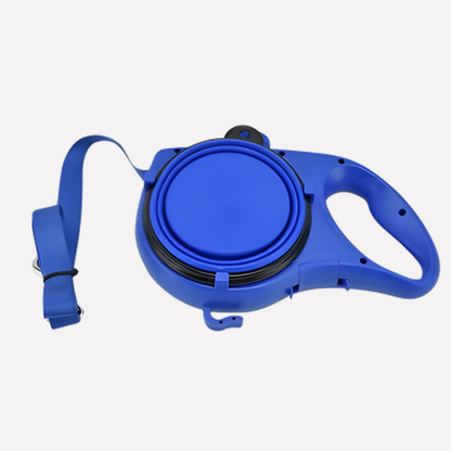 Portable Dog Leash with Water Bottle and Bowl Set