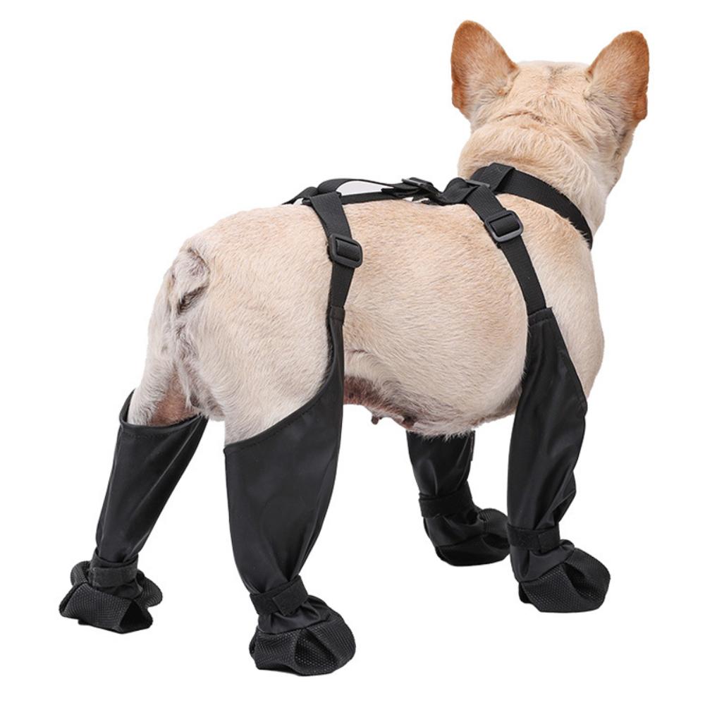 Adjustable Dog Boots - Waterproof Dog Rain Boots - Outdoor Paw Protector – Black
