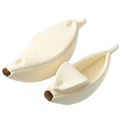 Cozy Banana-Shaped Cat Bed – Portable and Plush Hideaway