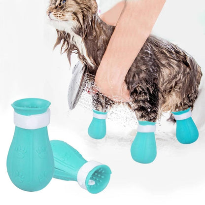 Adjustable Silicone Cat Bath Boots – Anti-Scratch Protective Footwear