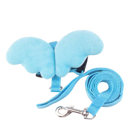 Cat Angel Wings Costume with Leash and Collar – Enchanting Pet Accessory Set