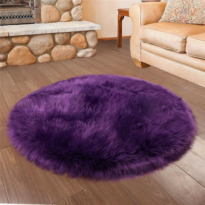 Plush Sheepskin Circular Floor Mat