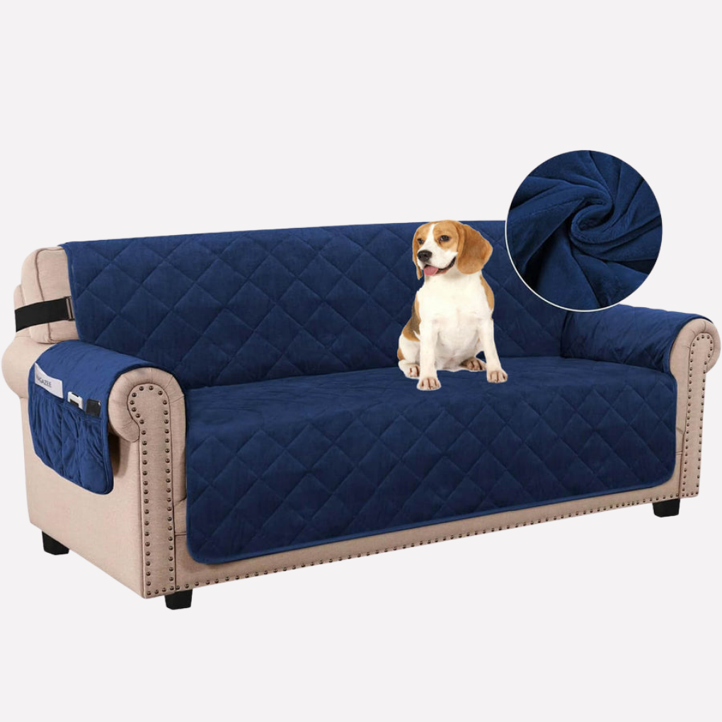 Plush Faux Leather Couch Protector