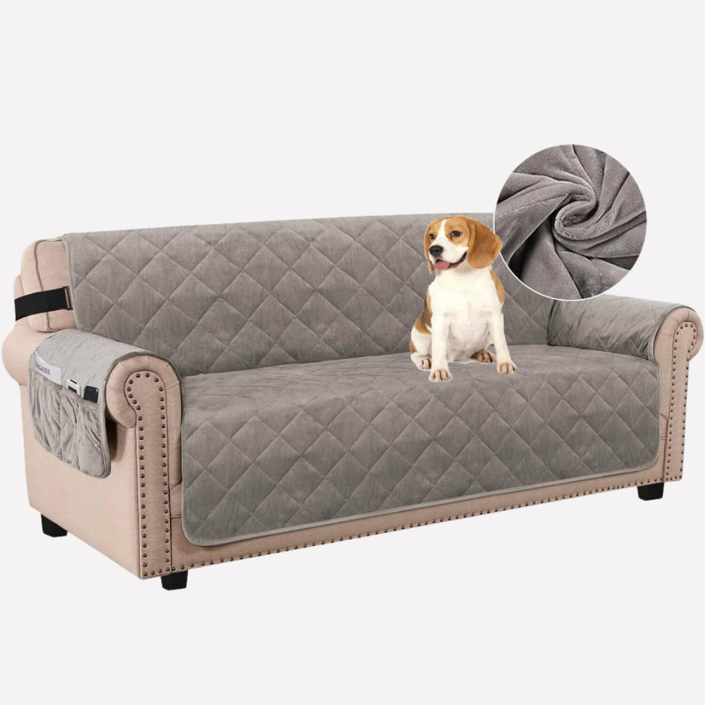Plush Faux Leather Couch Protector