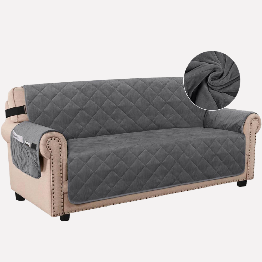 Plush Faux Leather Couch Protector