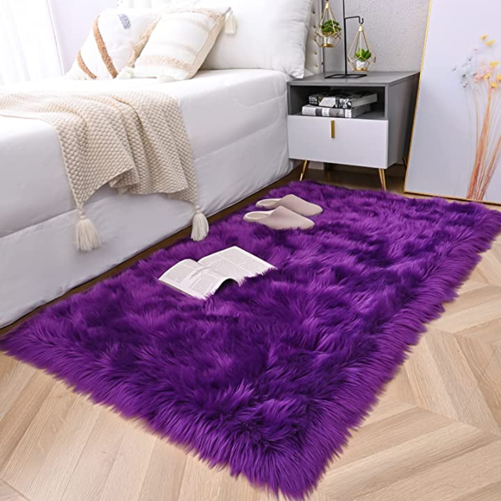 Plush Sheepskin Circular Floor Mat