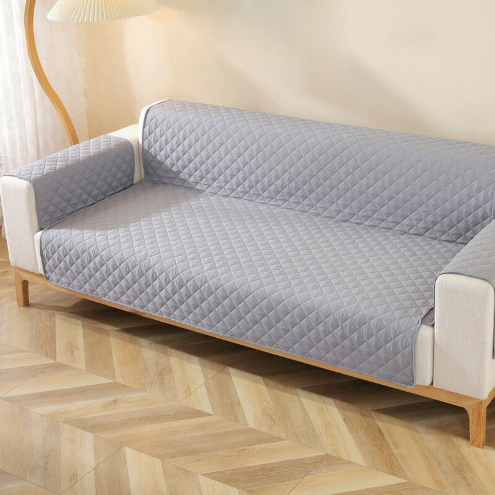 Plush Faux Leather Couch Protector