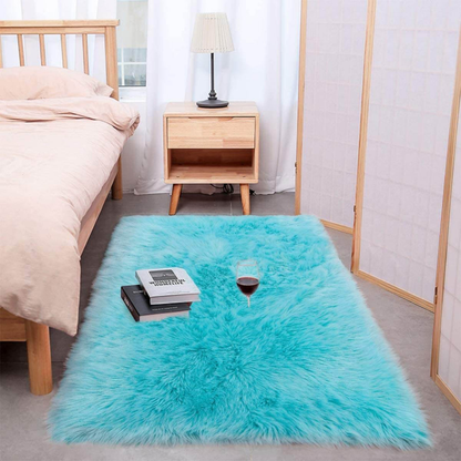 Plush Sheepskin Circular Floor Mat