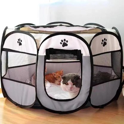 Octagonal Foldable Cat and Dog Tent – Portable Pet Playpen