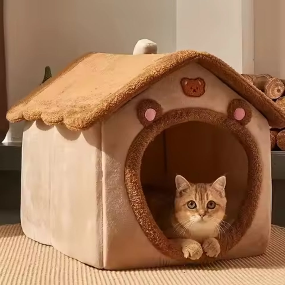 Cozy & Foldable Cat and Dog House - Removable Cats Bed House