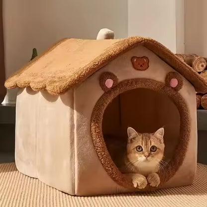 Cozy & Foldable Cat and Dog House - Removable Cats Bed House
