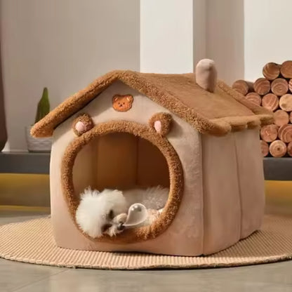 Cozy & Foldable Cat and Dog House - Removable Cats Bed House