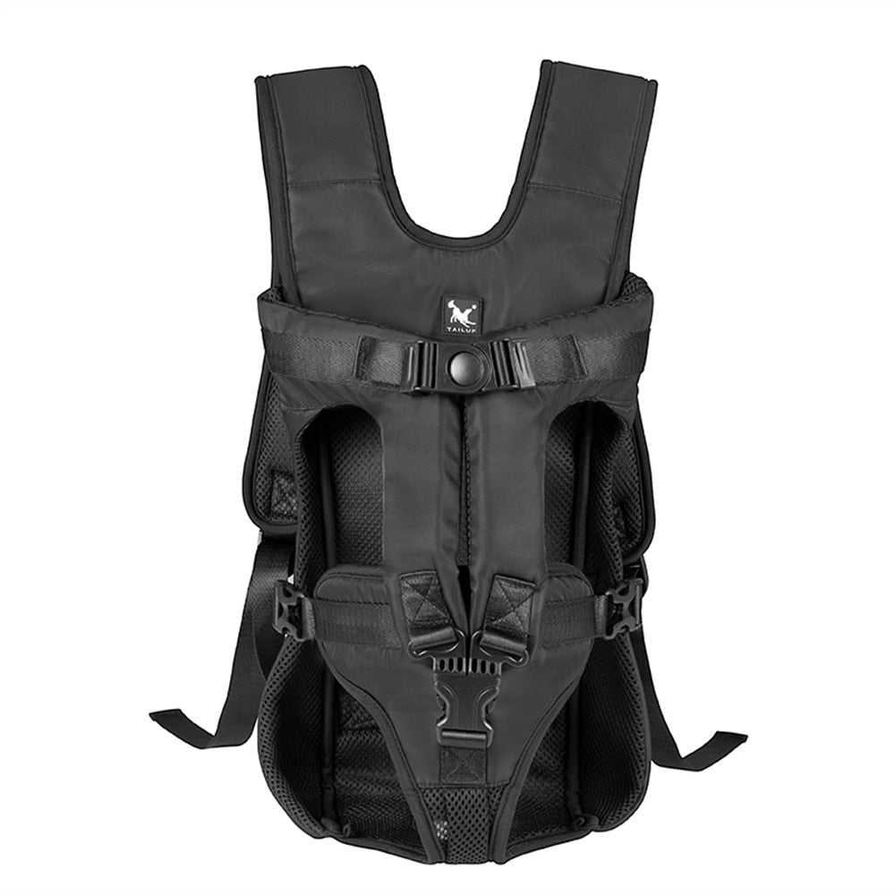 Front Dog Carrier – Hands-Free Backpack for Comfortable Pet Travel – Black