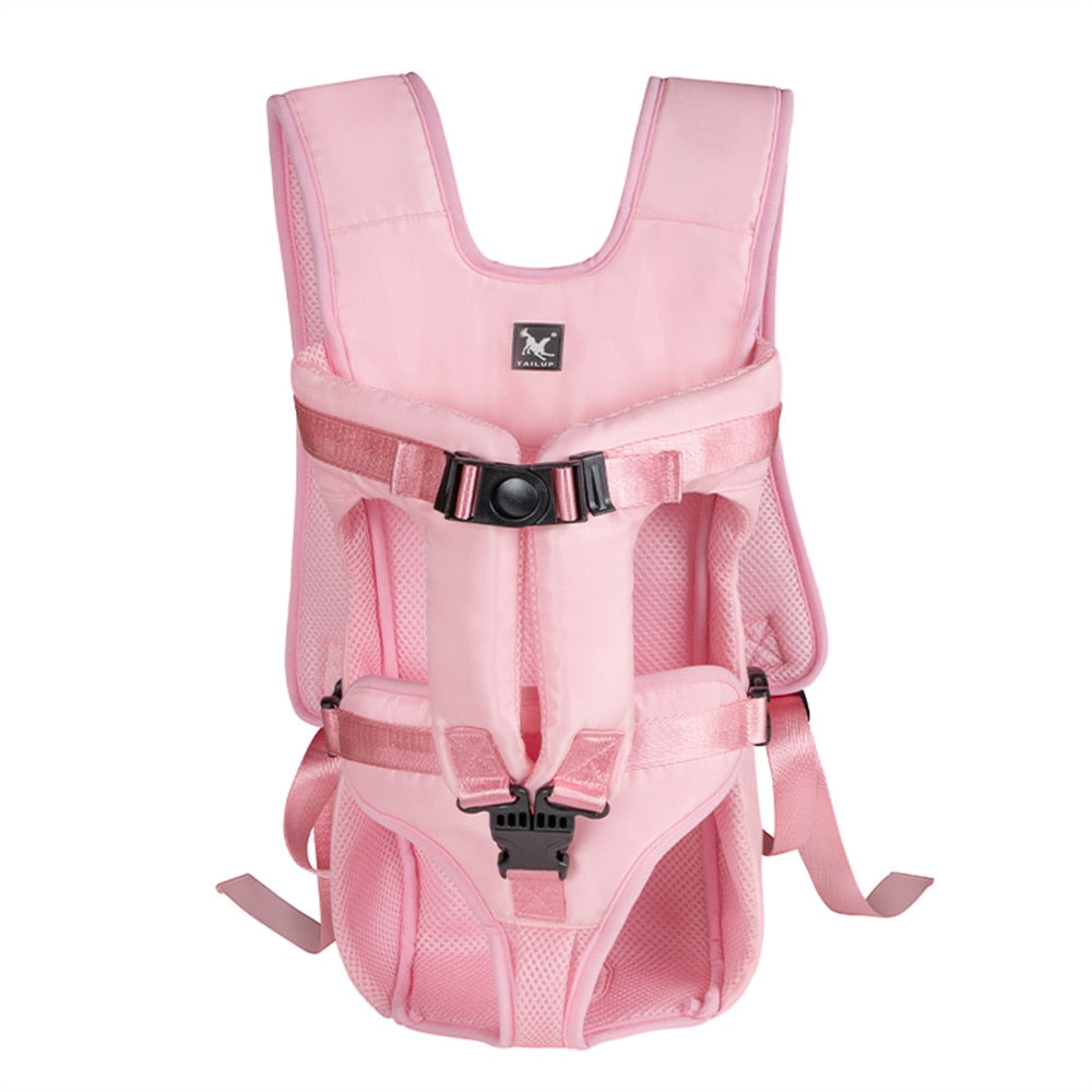 Front Dog Carrier – Hands-Free Backpack for Comfortable Pet Travel – Pink