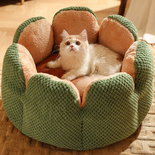 Plush Desert Cactus Pet Bed – Comfortable Sleep - Peties