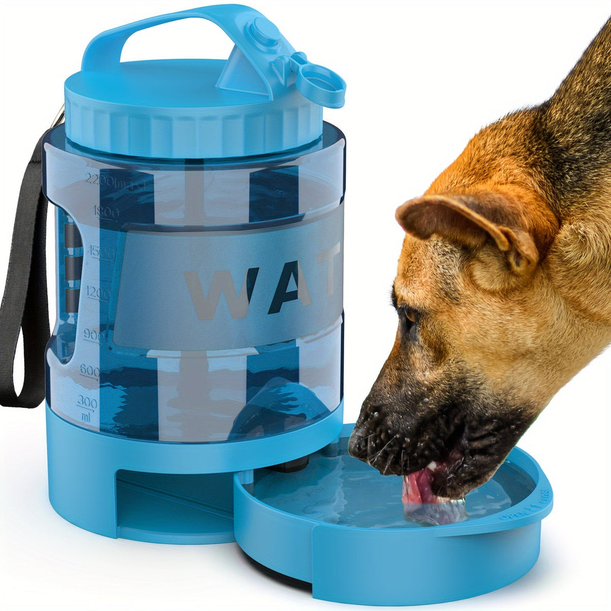 Compact Dog Travel Water Bottle with Collapsible Bowl - Peties