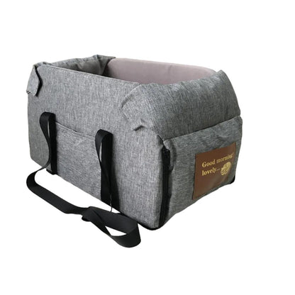 Portable Console Dog Car Seat – Secure and Comfortable Travel for Your Pet – Grey