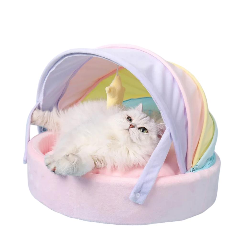 Rainbow Cat Bed - Cat Canopy Bed