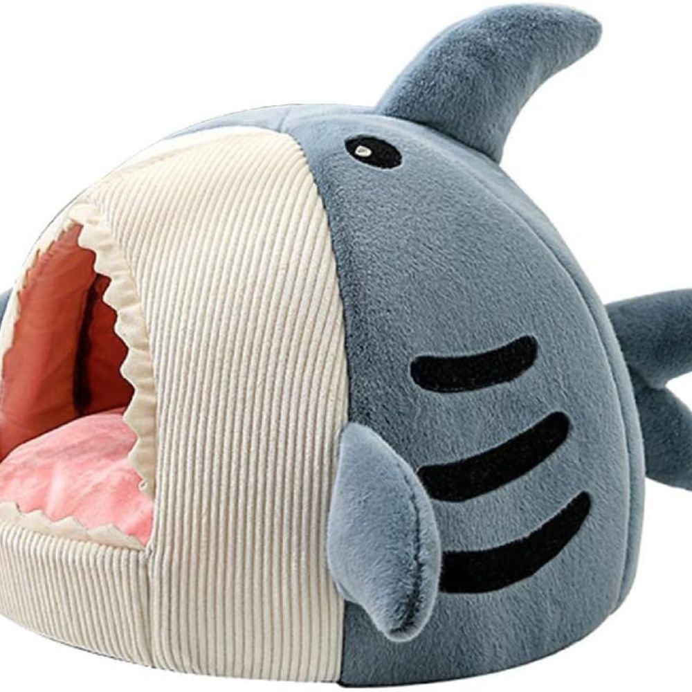 Shark Pet Bed – Warm Hideaway Cave for Kittens, Cats & Small Dogs