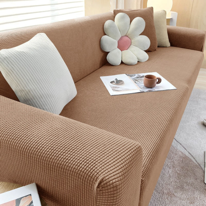 Pet Friendly Stretch Sofa Cover - Cat & Dog Proof Couch Protector – Brown
