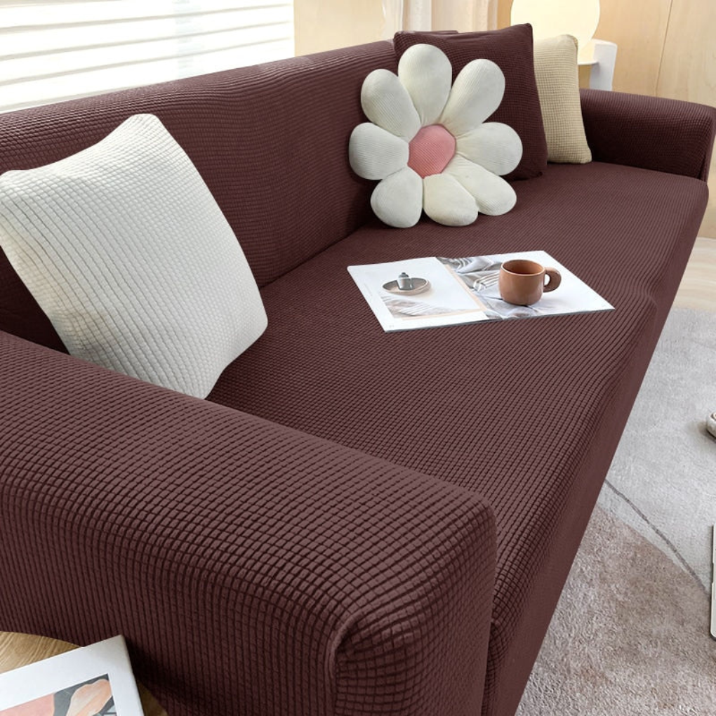 Pet Friendly Stretch Sofa Cover - Cat & Dog Proof Couch Protector – Dark Brown