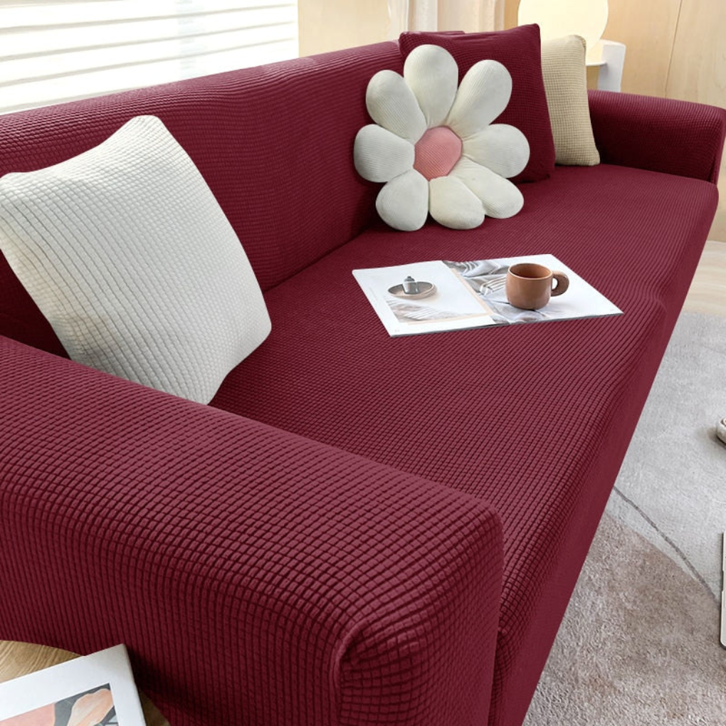 Pet Friendly Stretch Sofa Cover - Cat & Dog Proof Couch Protector – Burgundy