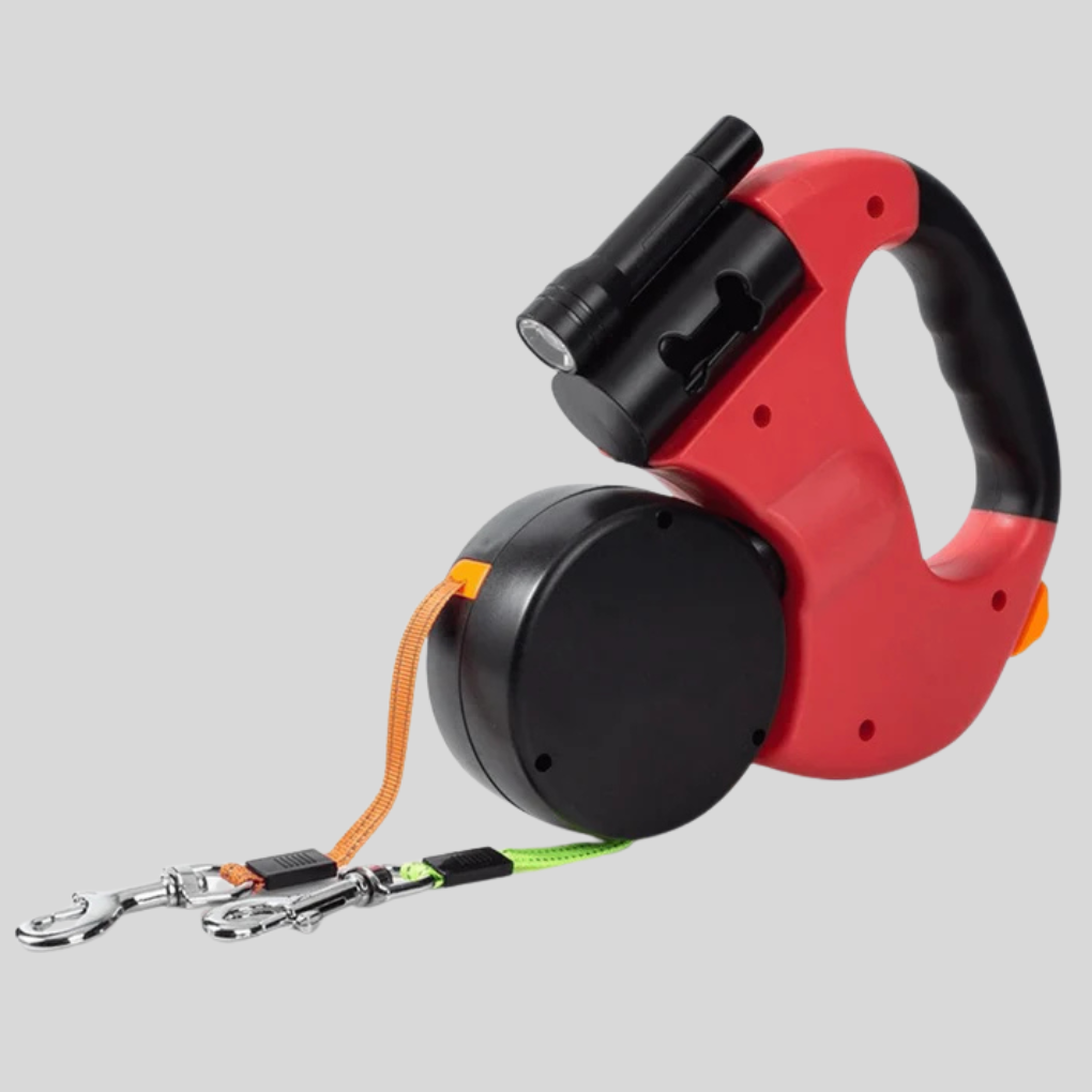 Easy Walk Double Dog Leash with LED Light