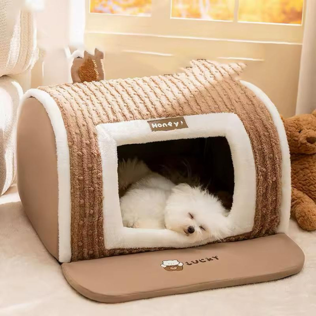 Comfy Pet Hideaway Dog Bed Hut - Peties