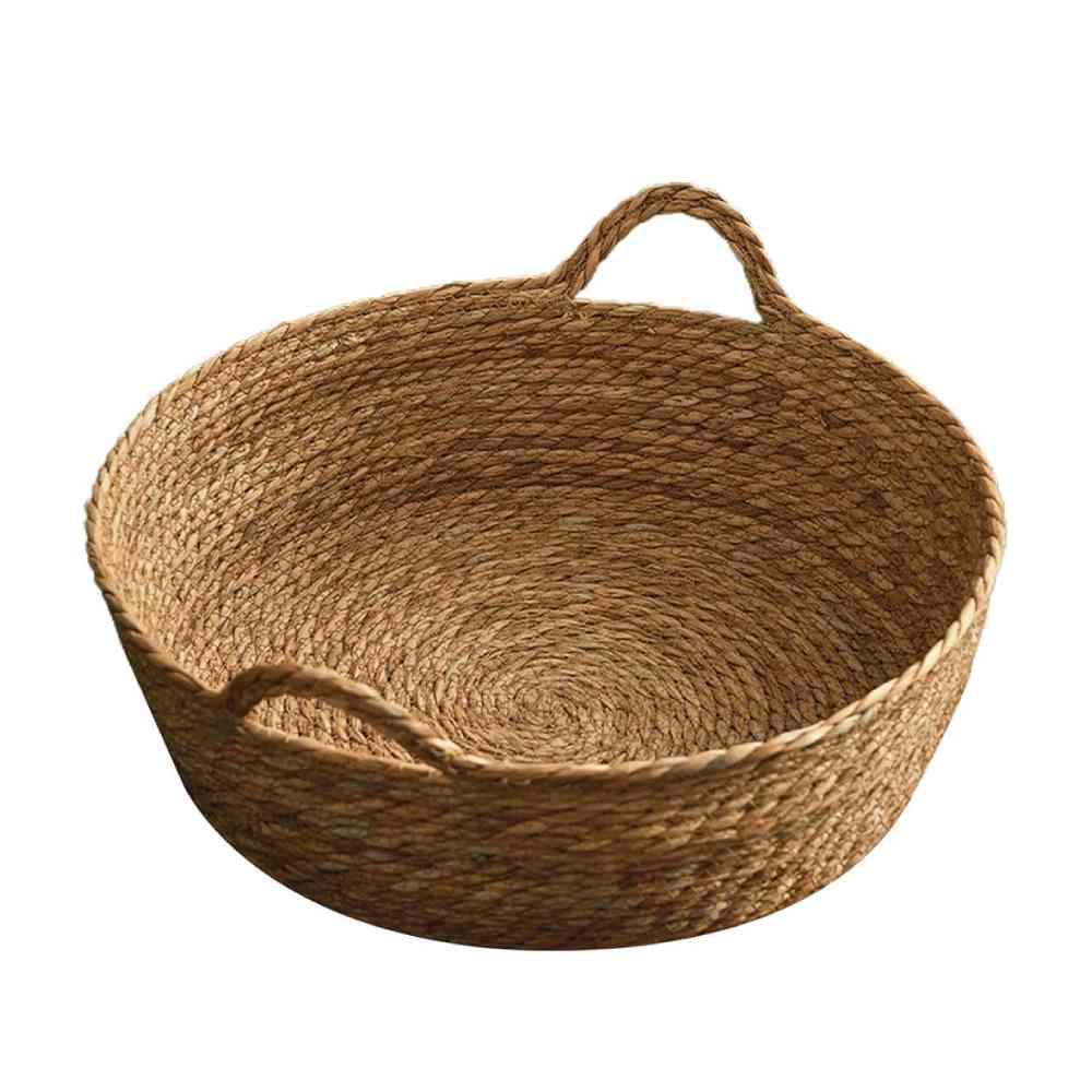 Rattan Woven Cat Nest Bed - Round Cat Bed