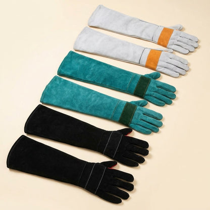 Anti-Bite and Scratch Protective Gloves – green, white and black colour options side by side