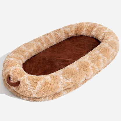 Extra Big Plush Dog and Person Bed – Khaki