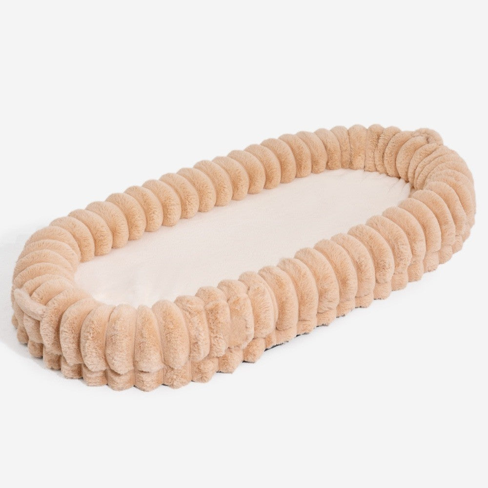Extra Big Plush Dog and Person Bed – Beige