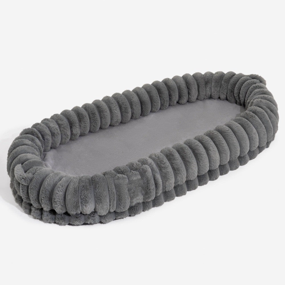 Extra Big Plush Dog and Person Bed – Gray