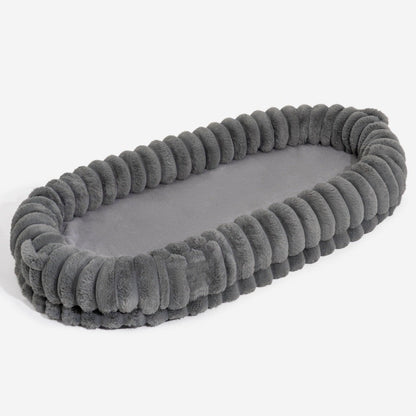 Extra Big Plush Dog and Person Bed – Gray