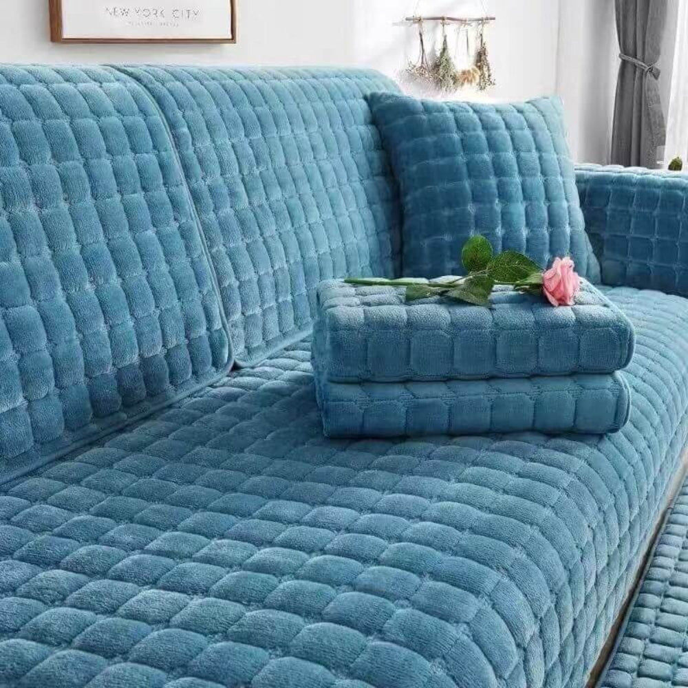 Fuzzy Plush Non-Slip Couch Protector Cover - Peties