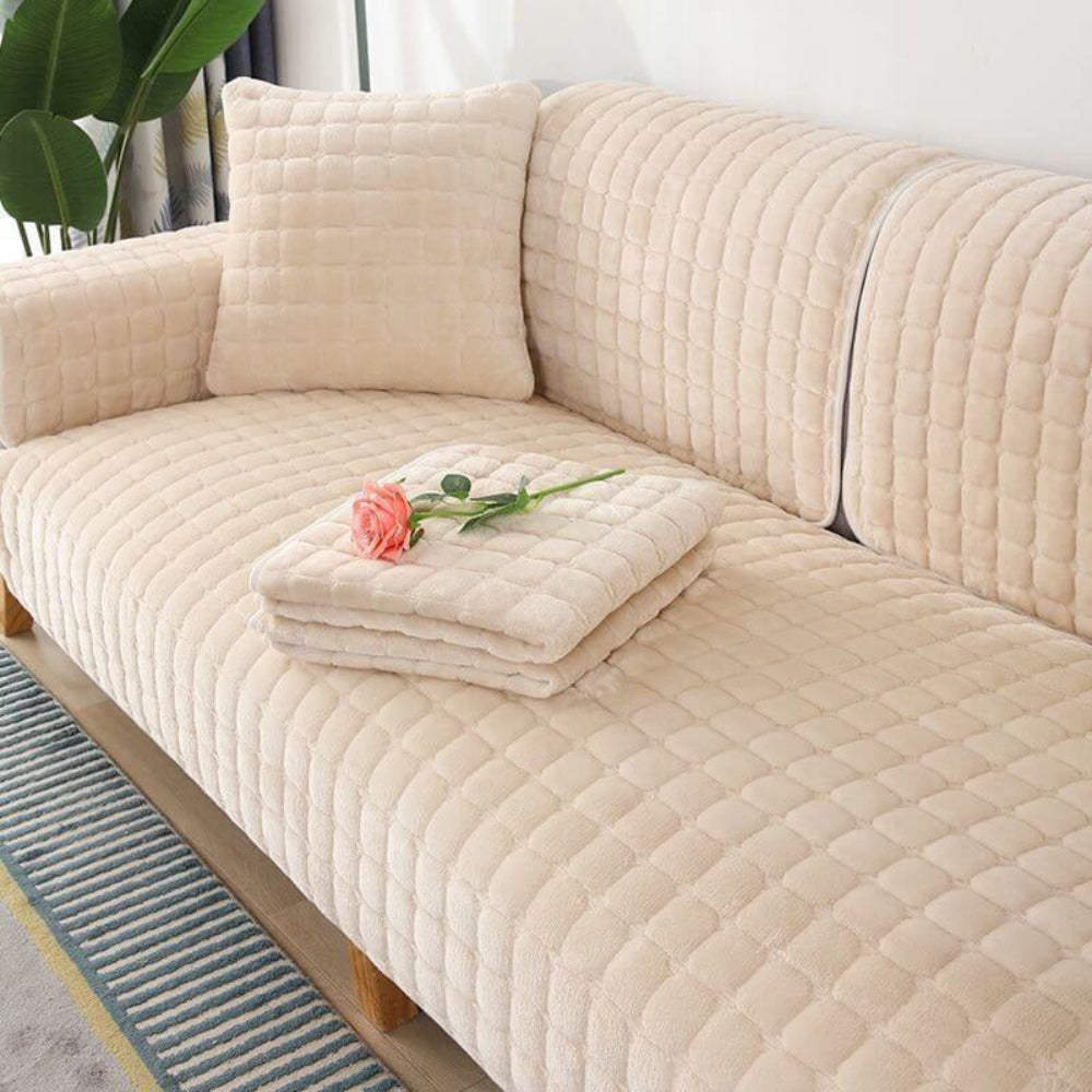 Fuzzy Plush Non-Slip Couch Protector Cover
