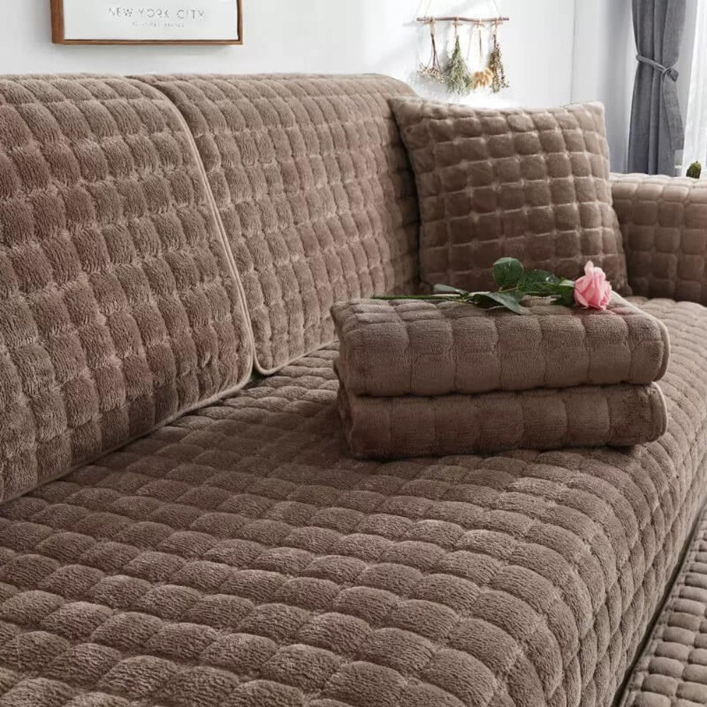 Fuzzy Plush Non-Slip Couch Protector Cover
