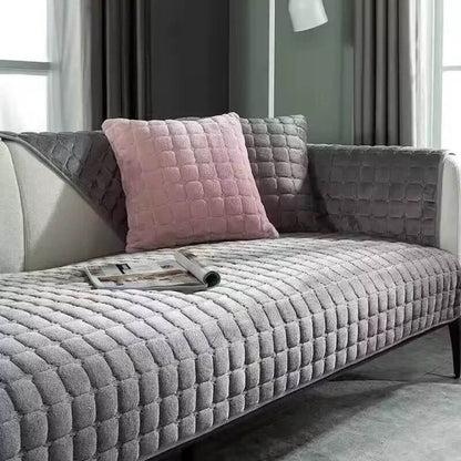Fuzzy Plush Non-Slip Couch Protector Cover