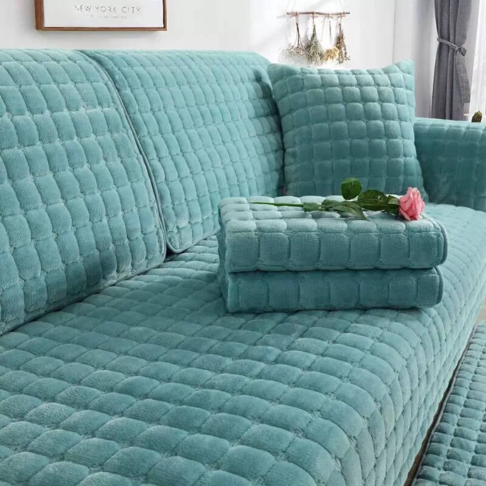 Fuzzy Plush Non-Slip Couch Protector Cover
