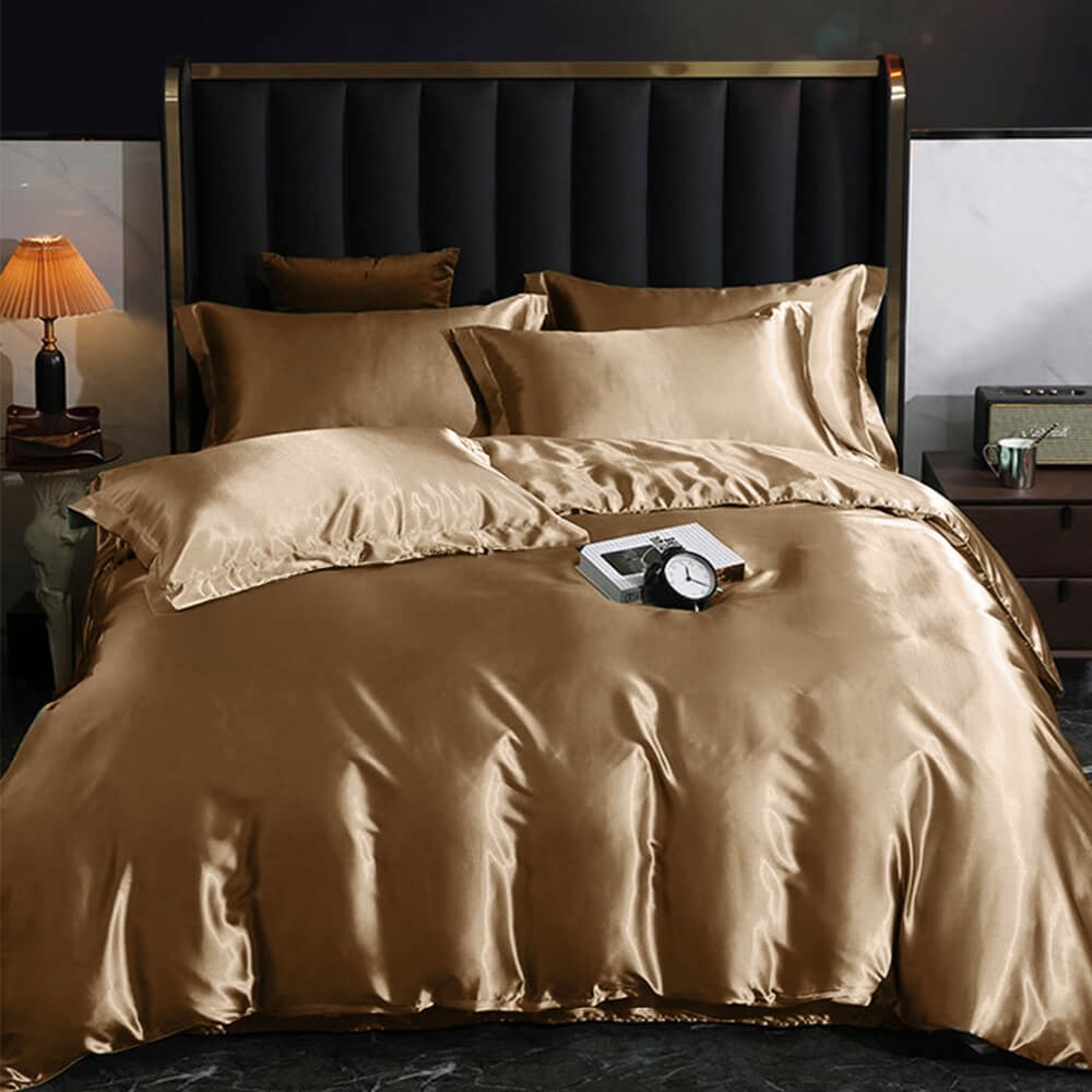 Soft Breathable Reversible Satin Bed Sheet Set - Peties