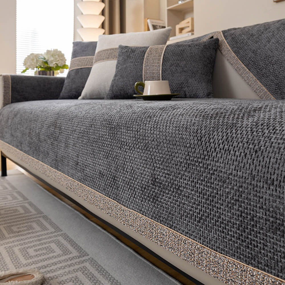Soft Plush Non-Slip Fleece Sofa Protector Cover