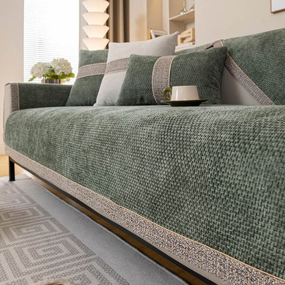 Soft Plush Non-Slip Fleece Sofa Protector Cover