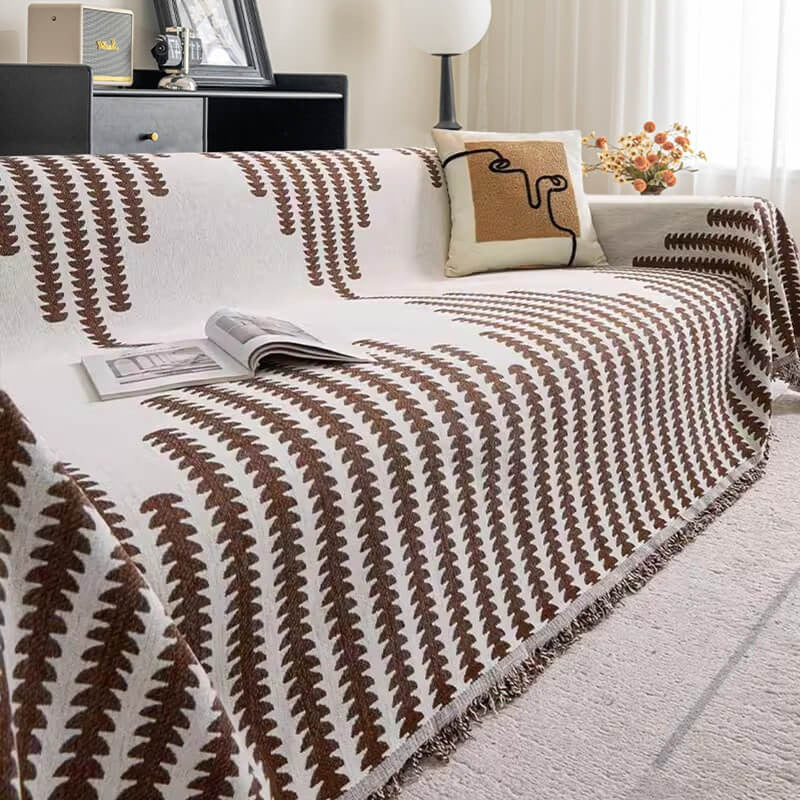 Soft Plush Reversible Scratch-Resistant Sofa Slipcover – Coffee