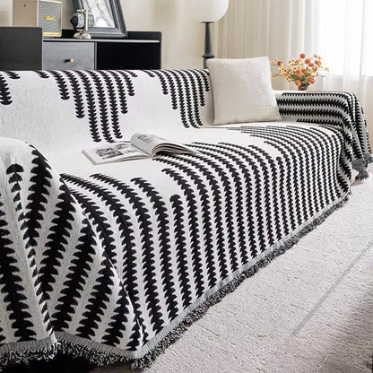 Soft Plush Reversible Scratch-Resistant Sofa Slipcover – Black