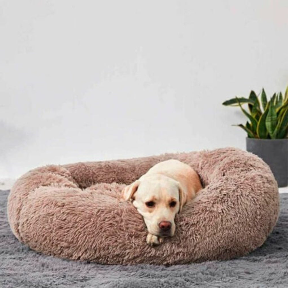 Comforting Stress Relief Pet Bed – Light Brown